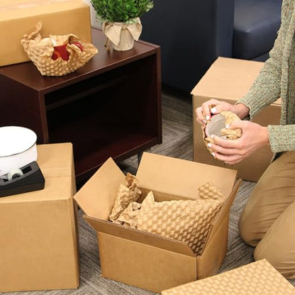 Elementree Paper Bubble Wrap Sheets for Packing, Moving, & Shipping - 12" x 12" x 250' - Eco-Friendly Kraft Bubble Paper - Recyclable Cushioning Wrap - Made in the USA (01913) - size: 12" x 12" x 250' Kraft