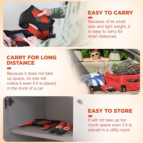 NOCOEX Moving Straps for Lifting 2-Person: Shoulder Lifting Straps System - color: Red