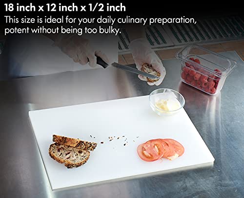 CURTA Cutting Boards for Kitchen, 18" x 12" x 0.5" 6-Piece (White, Red, Green, Blue, Yellow, Brown) Color Coded Plastic Chopping Board with Anti Slip Surface Dishwasher Safe - color: 6-Color Set, size: 18 x 12 IN