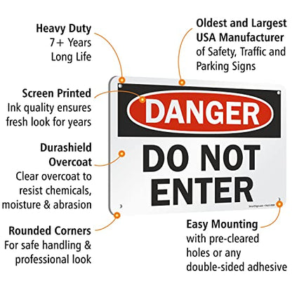 SmartSign "Danger - Do Not Enter" Sign | 7" x 10" Aluminum - size: 7" x 10"