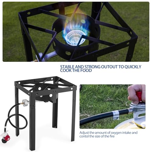 OuterMust 58,000 BTU Outdoor Fish Fryer with Baskets and Lid, 18 Qt. Propane Deep Fryer and 2 Inner Baskets, Ideal for Frying Fish, Chicken Wings, French Fries - size: 18 Qt. with Baskets and Lid