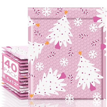Metronic Bubble Mailers 8.5x12 Inch 40 Pack Cute Bubble Mailers - color: Pink Tree, size: 8.5x12" 40PC