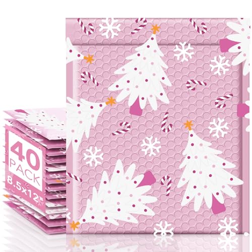 Metronic Bubble Mailers 8.5x12 Inch 40 Pack Cute Bubble Mailers - color: Pink Tree, size: 8.5x12" 40PC