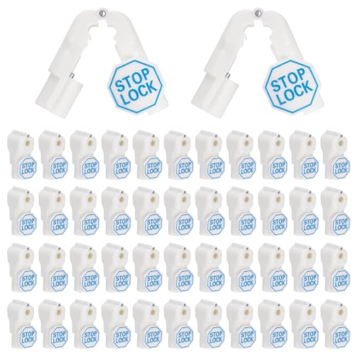 uxcell Pegboard Hook Stop Locks, 5mm White Display Hook Locks 50Pcs - color: White, size: 5mm