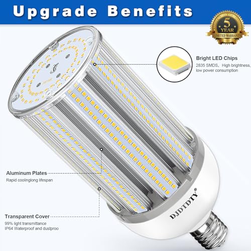 2 Pack 150W LED Corn Light Bulb, Super Bright 150Watt Corn Bulbs, E26 Base with E39 Adapter,5000K,18000LM LED Light Bulb for Garage Warehouse Workshop Barn (150W)