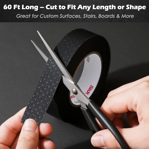 S&X Anti Slip Tape 2in x 60ft Grip Tape for Stairs & Floors, Patterned - size: 2" x 60'