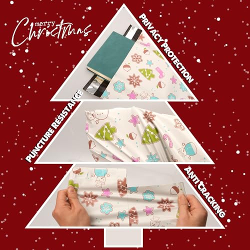 Christmas Poly Mailer 12x15.5 Inch 50 Pcs, Christmas Elements - color: Christmas Elements, size: 12x15.5 Inch 50Pcs