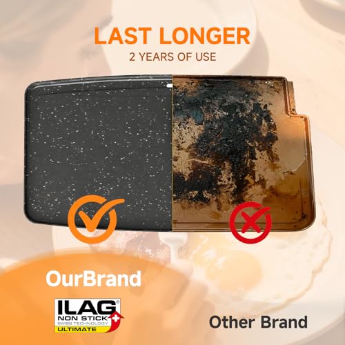 Cleansnap Everyday Electric Griddle, 20” Nonstick Grill with Foldable Anti-Mess Shield, 1700W Fast Heating, ILAG Ultimate Coating, Dishwasher-Safe Removable Plate, Midnight Black - color: Midnight Black