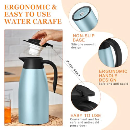 Norme 2 Pcs Thermal Coffee Carafe Creamer, Blue, 68 oz - color: Blue, size: 68 oz