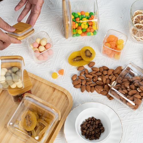 D2scrma 19oz/0.6Qt/550ml Square Glass Storage Containers with Lids 6-Pack - size: 19oz*6
