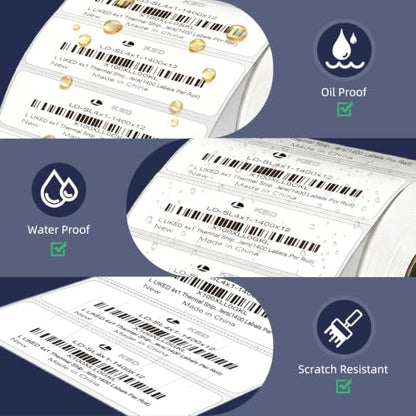 LLIKED 4"x1" Thermal Label, 16800 Strong Adhesive Shipping Labels - size: 4"x1"-12 Rolls