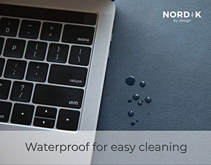 Nordik Leather Desk Mat - Midnight Blue - Large Leather Desk Pad 35x17 in - color: Midnight Blue