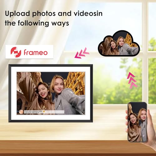 Digital Picture Frameo with 10 Inch 1280x800 HD IPS Touch Screen, WiFi Digital Photo Frame with Built-in 32GB Memory support 1TB, Auto-Rotate and Wall-Mountable, Remotely Send Photos/Videos via Frameo