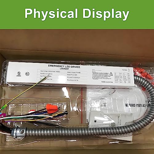 LED Emergency Backup Driver 20W, 120V-347VAC, Rechargeable UL Approved Backup Battery, Over 90mins Emergency Time, for LED troffer, Panel and Tubes White