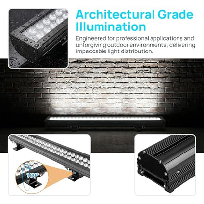 72W Wall Washer Light 40'' 6000K 120V IP67 Waterproof Plug-in - color: 6000K-Daylight-White, 72W, size: 40"