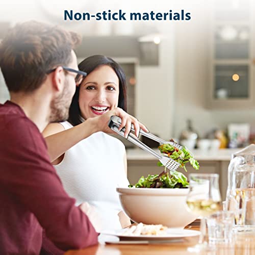 8 Pack 7-Inch Stainless Steel Serving Tongs, Mini Buffet Tongs for Appetizers, Desserts, Salad Bar, Ice, Sugar and Candy - size: 7 Inch （8 Pack）