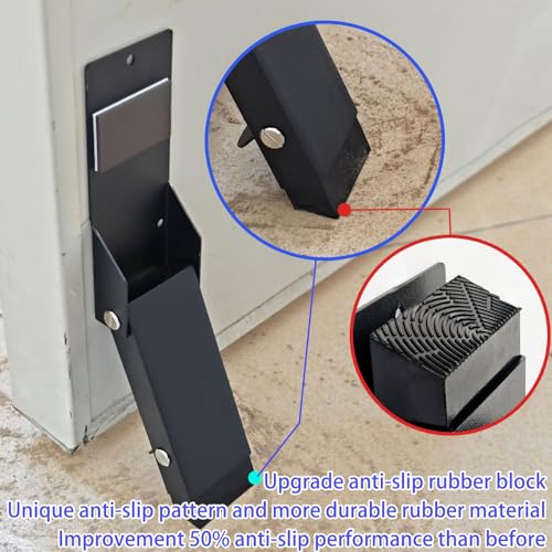 Door Stoppers Adhesive, Kick Down Door Stop Holder Keep Door Open, Door Stops for Bottom of Door, One Touch Rubber Doorstop, Self-Adhesive or Screw Easy Install, Upgraded Anti-Slip Rubber