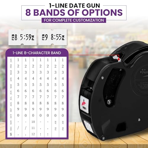 Perco X 1 Line Dater Gun with Labels Kit - 1 Line Label Gun with 9000 White Blank Labels, and an Extra Inker - style: Date Gun Kit