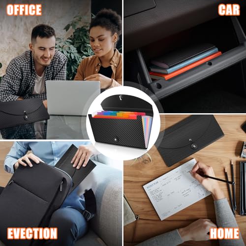Receipt Organizer Cesil 13 Pockets Receipt Holder Small Accordion File Organizer Expanding File Folder Large Capacity Cards Ticket File Check Cards Bill Business Coupons Storage Case