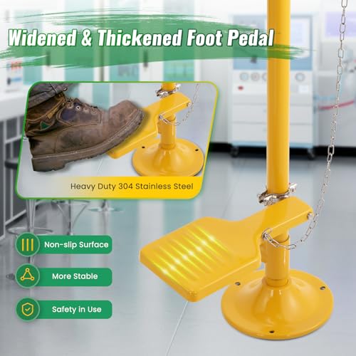 Huanyu Emergency Stand Up Eye Wash Station Floor Mounted Eyewash Stations - style: with foot pedal