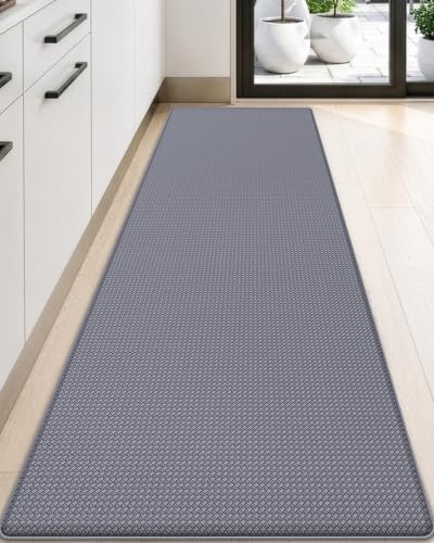 DEXI Kitchen Floor Mats Cushioned Anti Fatigue, 23x71 Standing Runner Rug - color: Grey, size: 71"l X 23"w X 0.4"th