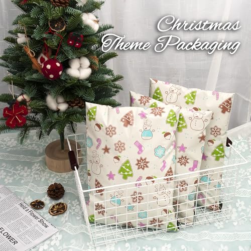Christmas Poly Mailer 10x13 Inch 100 Pcs, Christmas Elements - color: Christmas Elements, size: 10x13 Inch 100Pcs