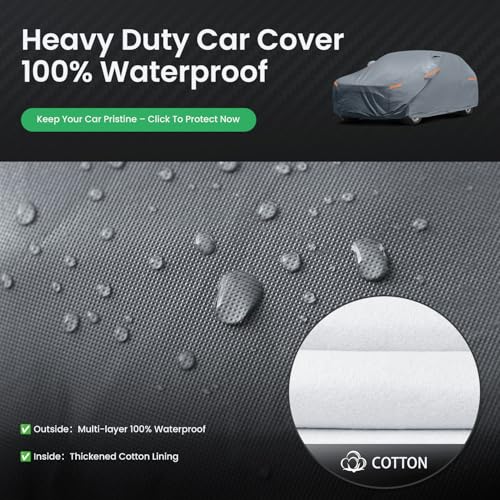 Waterproof Rivian R1S 2026 Car Cover with Breathable Vents, [2026 Upgrade] Premium Covers with Cotton Liner and Zipper Door,Sun Rain Snow Dust Uv Protection.(Gift with Towel Storage Bag) - size: Custom fit Rivian R1S