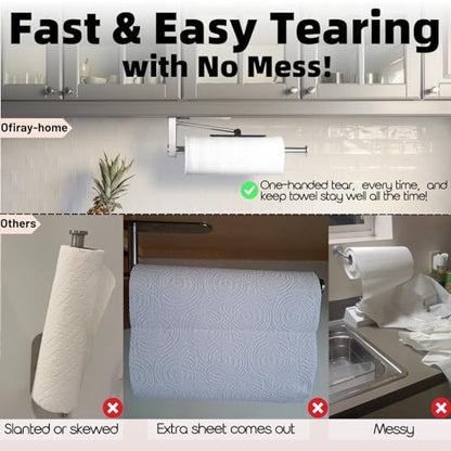 Under Cabinet Paper Towel Holder, One-Hand Tear Kitchen Paper Towel Holder - color: Sliver