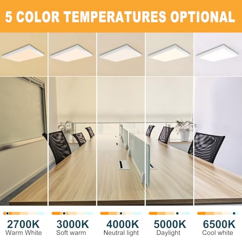 GT-Lite 1'x4' 4500 Lumen LED Flat Panel, White Trim - color: White - 2 Pack
