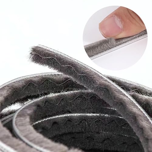 16 Ft (5m) 196 Inch Sliding sash Windows Doors Tape Pile Draught excluder Brush Seal Strip weatherstrip 5mm x 8mm (3/16 5/16 Inch, Gray) - size: 5mm * 8mm