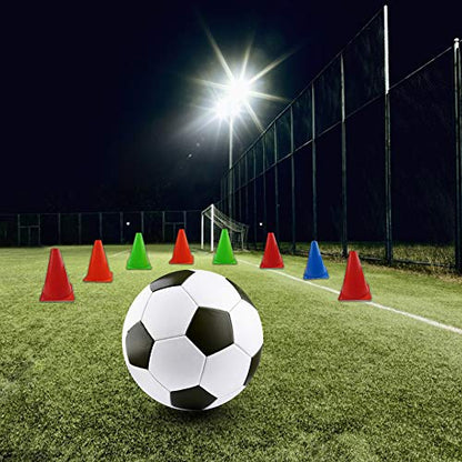 Mirepty 7 Inch Plastic Traffic Cones Sport Training Agility Marker Cone - color: Green, 12 Pack