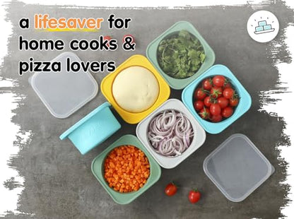 PLUS 1000ml Pizza Dough Proofing Containers, 2-Pack, Green - color: Green