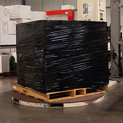 PSBM Dark Black Stretch Wrap, 96 Rolls 18 Inch x 1000 Feet 100 Gauge, Heavy Duty Plastic Wrap Industrial Strength Shrink Film for Moving, Packing & Shipping - color: Black, size: 96 Rolls