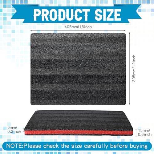 Outus 4 Pcs Polyethylene Foam, 16 x 12 x 1 Inch, Red, Black - color: Red, Black, size: 16 x 12 x 1 Inch