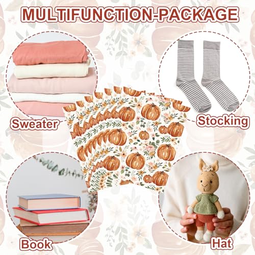 JarThenaAMCS 100Pcs Fall Poly Mailers 10 x 13 Inch Watercolor Floral Pumpkin Packaging Bags Autumn Self Seal Mailing Envelope Bags for Thanksgiving Harvest Small Business Clothing