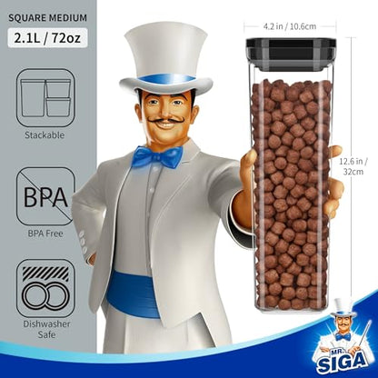 MR.SIGA 2 Pack Airtight Food Storage Container Set for Pantry Organization