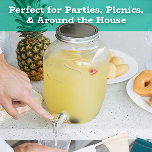 Estilo Glass Drink Dispensers,1 Gallon Beverage Dispenser, Leak-Free Spigot - size: 1 Gallon, style: Single w/o Stand