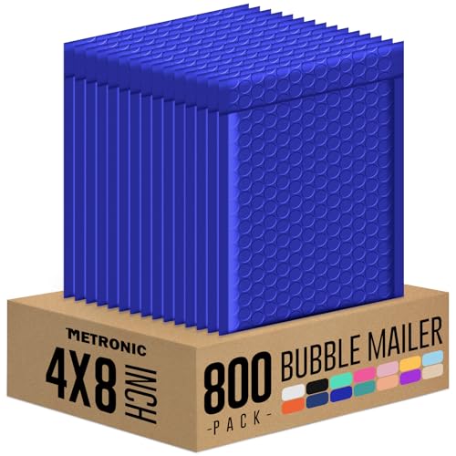 Metronic 800PC Bubble Mailers 4x8 Bulk Small Bubble Mailer Royal Blue - color: Blue, size: 4x8" 800PC