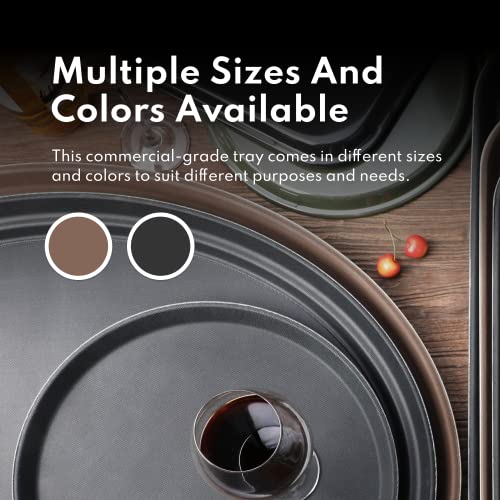 New Star Foodservice Non-Slip Serving Tray, 24 x 29 Inch Oval Brown - color: Brown, size: 24-Inch x 29-Inch x 0.7-Inch