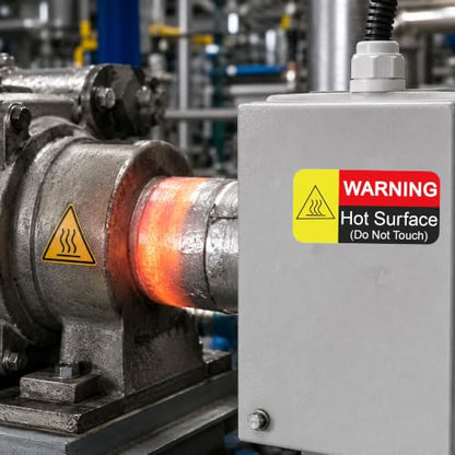 Hot Surface Warning Labels Do Not Touch Hot Caution Hot Flame Stickers