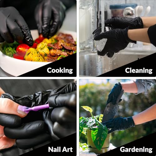 PROMEDIX P Heavy Duty Nitrile Gloves,6mil-100 Count,Black Disposable Cooking Gloves,Latex Free,Powder Free - size: X-Large