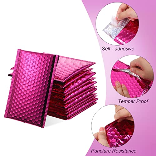 Outus 50 Pcs Bubble Mailers 3 Sizes, Bubble Shipping Envelopes, Rose Red - color: Rose Red