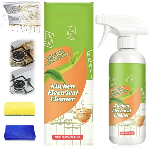 Kitchen Electrical Cleaner，Electrolyzed Ion Kitchen Cleaner Spray，Multi-purpose Kitchen Heavy Duty Cleaner Degreaser forAppliances, Household, Oven, Stove, Range Hood (120ML