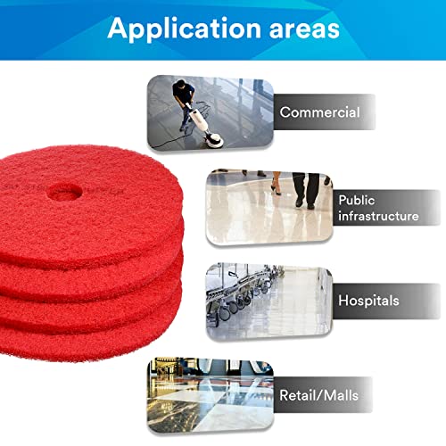 3M Red Buffer Pad 5100, 17 in, 5/Case