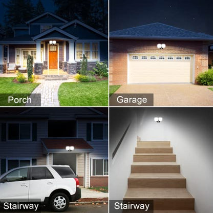 Battery Powered Motion Sensor Security Light,5000K 1000LM High Brightness,6 -Month Battery Life,No Wiring Installation,49FT Sensing Distance,Indoors or Outdoor Used,2-Year Warranty