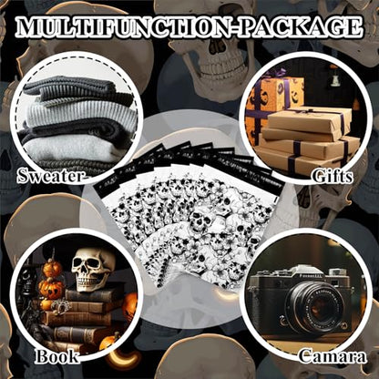 JarThenaAMCS 100Pcs Halloween Skull Poly Mailers 10 x 13 Inch Packaging Bags Self Seal Mailing Envelope Bags for Small Business Clothing Gift - style: skull