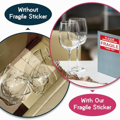 3 x 2 inch Fragile Stickers for Shipping and Moving (12 Rolls, 6000 Labels) - size: 3" x 2"