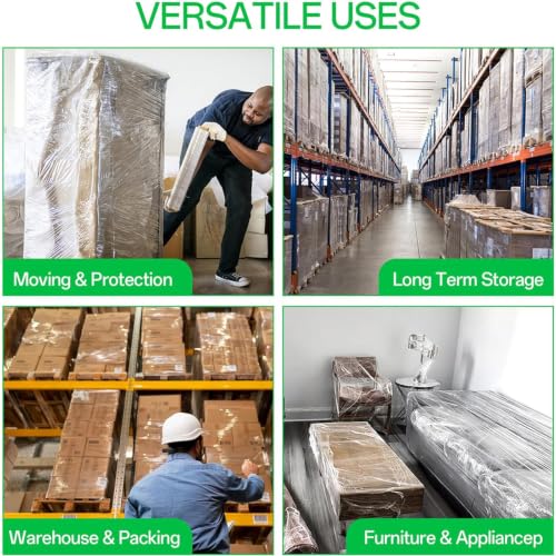 18in Stretch Wrap Roll, Heavy Duty 3000ft Shrink Wrap, Pallet Wrap 4 Pack - size: 18in-Clear-4Pack-3000ft
