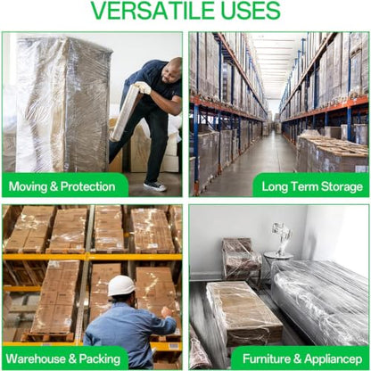 18in Stretch Wrap Roll, Heavy Duty 3000ft Shrink Wrap, Pallet Wrap 4 Pack - size: 18in-Clear-4Pack-3000ft