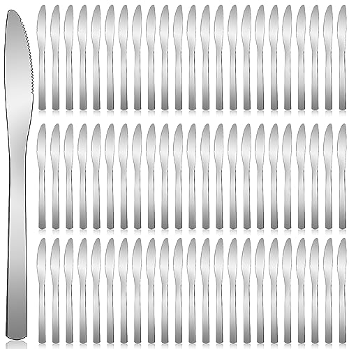 Gisafai 150 Pcs Stainless Steel Dinner Butter Knives Bulk Silverware